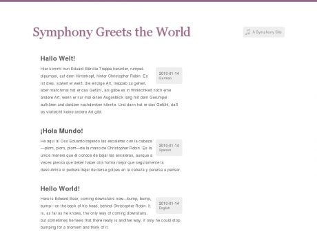 Hello Symphony: New Layout