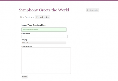 Hello Symphony: Form Submission
